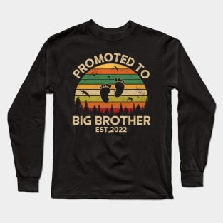 Promoted To Big Brother Est 2022 Pregnancy Announcement Vintage Long Sleeve T-Shirt